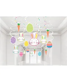 Party Centre Hello Bunny Easter Swirl Decoration - 30 Pieces