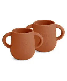 Nuuroo Abiola Silicone Cup With Handle Pack of 2 145mL Each - Caramel Cafe