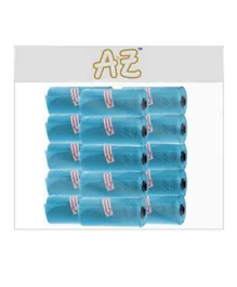 A to Z Disposable Non Scented Bag Stress Resistant, Puncture Resistant, Neutralizes The Unpleasant Odours, 32 x 22 cm, 0 Months+, Blue - 15 Rolls