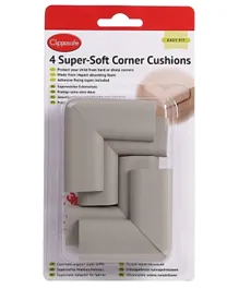 Clippasafe Super Soft Corner Cushions Pack of 4 - Grey