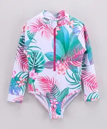 Minoti Leaf All Over Printed Swimsuit - Multicolor