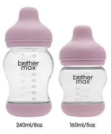 Brother Max Pack of 2 PP Anti Colic Feeding Bottle Pink - 160ml