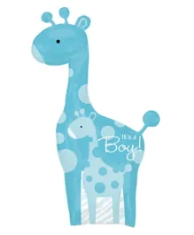 Party Centre Safari Baby Boy Giraffe Foil Balloon - Blue