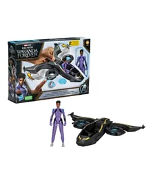 Black Panther Wakanda Forever Vibranium Blast Sunbird Jet with Shuri Action Figure - 6 Inch
