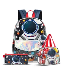Eazy Kids Astronaut School Bag Lunch Bag & Pencil Case Blue - 16 Inches