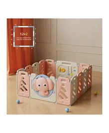 Lovely Baby Kids Elephant Playpen Pink - 14 Pieces