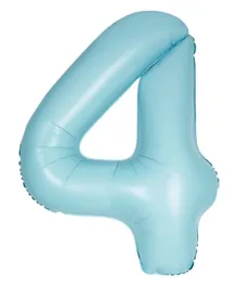 Unique Matte Lovely Number 4 Foil Balloon - Blue