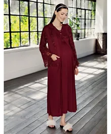 Bella Mama Maternity Nightwear - Burgundy