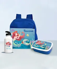 Essmak Disney Little Mermaid Personalized Backpack Set Blue - 11 Inches