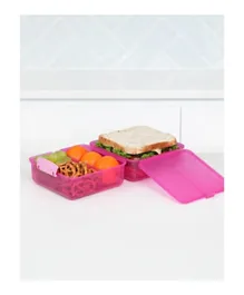 صندوق غداء مكعبات من سيستيما 1.4 لتر - وردي