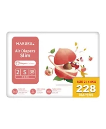 MAKUKU Air Diapers Slim Mega Box Size 2 - 228 Pieces