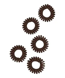 HEMA Cable Elastic Fabric Hair Rubber Brown - 5 Pieces