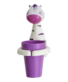 Little Angel Kids Cute Animal Toothbrush & Cup Holder - Zebra