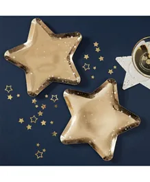 Ginger Ray Pop The Bubbly Star Shaped Paper Plates Gold - 8 Pieces