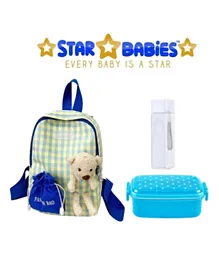 Star Babies Back to School Backpack With Water Bottle & Lunch Box Combo Set - 10 Inch