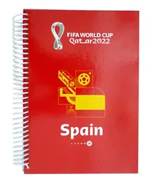 FIFA 2022 Country Spain Hard Cover A5 Spiral Notebook - 60 Sheets