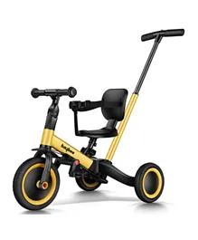 بايبي دراجة ثلاثية العجلات 5 في 1 للأطفال مع مقبض للأهل - أصفر