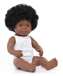 Miniland Afroamerican Girl Baby Doll - 38 cm