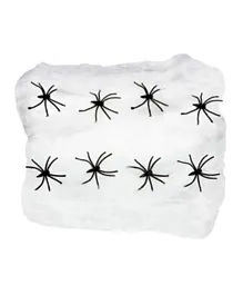 Party Magic Spider Web With 8 Spiders - White