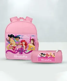 Essmak Disney Princess 2 Personalized Backpack and Pencil Pouch Pink - 11 Inches