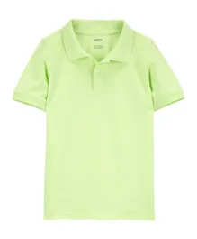 Carter's Ribbed Collar Polo Shirt - Lime Green