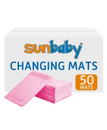 Sunbaby Disposable Changing Mat Value Pack of 50 - Pink