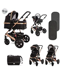 Lorelli Premium Baby Standard Stroller Lora Set - Luxe Black