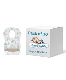 Cute 'n' Cuddle Disposable Bibs White - Pack of 30