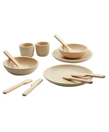 Plan Toys Wooden Tableware Set Sustainable Play - Natural