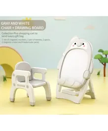 Megastar My Penguin Convertible 2 in 1 Table Chair Cum Drawing & Activity Board - White