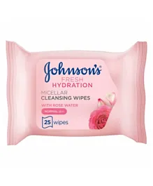 Johnson & Johnson Fresh Hydration Micellar Cleansing Face Wipes - 25 Pieces