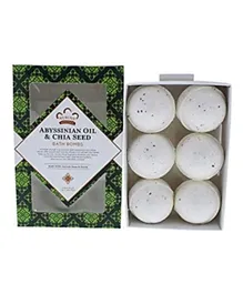 NUBIAN HERITAGE Abyssinian Oil & Chia Seed Bath Bombs Pack of 6 - 45g Each