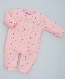 Babyqlo Starry Skies Colorful Stars Printed Pure Cotton Romper - Pink