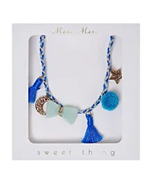 Meri Meri Plaited Necklace - Blue