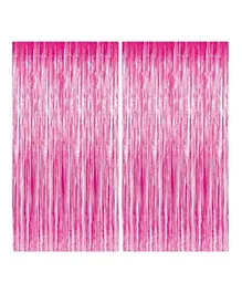 Party Propz Foil Curtain for Girls Pink - Pack of 2