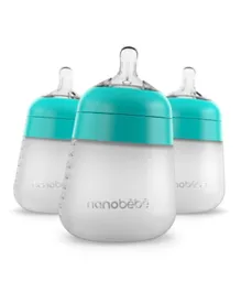 Nanobebe Silicone Bottle 3 Pack Teal - 270ml each