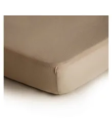 Mushie Extra Soft Muslin Fitted Crib Sheet Medium - Natural