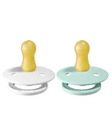 Bibs Baby Pacifier Size 1 White and Mint - Pack of 2
