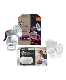 Tommee Tippee Manual Breast Pump with Silicone Cup +  Disposable Breast Pads 100 Pieces