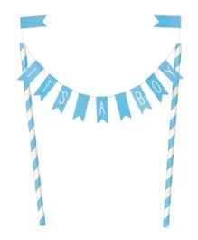 Unique It's A Boy Baby Shower Bunting Cake Topper - Blue