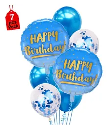 Party Propz Happy Birthday Printed Balloons Combo Set for Boys - Pack of 7