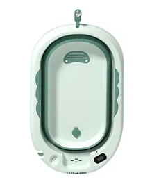 إيزي كيدز - حوض استحمام قابل للطي مع ميزان حرارة وكوب شامبو - أخضر