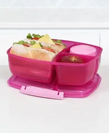 سيستيما - علبة غداء وزبادي ثلاثية الأقسام - وردي (2 لتر)