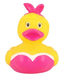 Lilalu Bunny Rubber Duck Bath Toy - Yellow and Pink