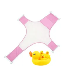Star Babies Bath Support with Rubber Duck Toys - Pink/Yellow