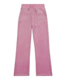 Juicy Couture Girls Velour Patch Pocket Joggers - Pink