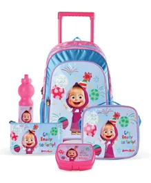 Masha and the Bear Get Ready Party 5-In-1 Trolley Backpack Set