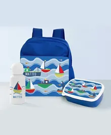 Essmak All Aboard Personalized Backpack Set Blue - Pack Of 3