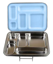 بونجور صندوق الغداء الفولاذ المقاوم للصدأ ذو 5 أقسام - أزرق