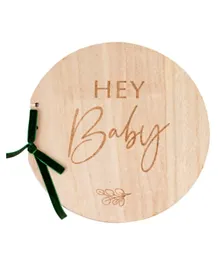 Ginger Ray Wooden Hey Baby Guest Book - 32 Pages